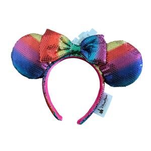 Disney Parks Rainbow Sequin Ears NWT